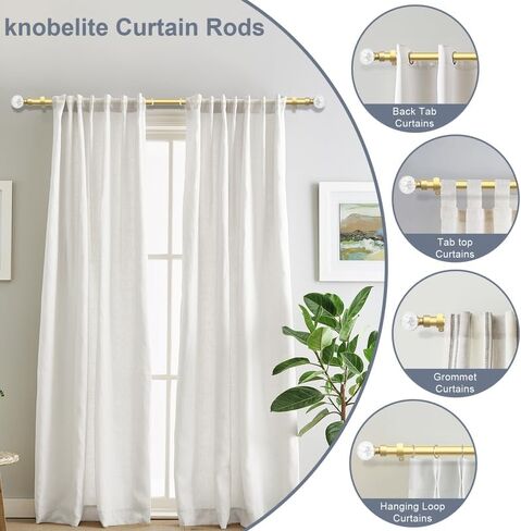 knobelite Black 1 Pack Window Treatment Single Curtain Rods, Adjustable Curtain Rod from 36 to 72 Inches with Crystal Finial Finials,1-Inch Curtain Rods for Windows in Saudi Arabia
