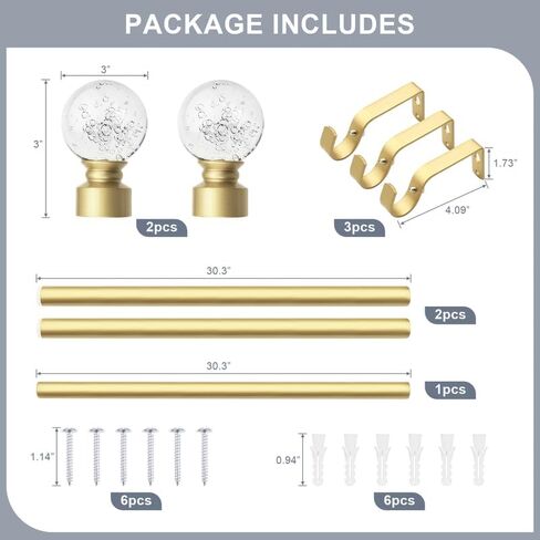 knobelite Black 1 Pack Window Treatment Single Curtain Rods, Adjustable Curtain Rod from 36 to 72 Inches with Crystal Finial Finials,1-Inch Curtain Rods for Windows in Saudi Arabia