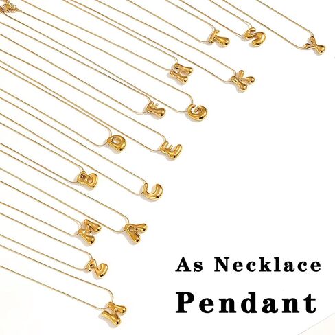 stino No Tarnish Bubble Letter Charms for Jewelry Making, 18K Gold Plated, 26 Pieces A-Z, Alphabet Initial Pendants for Necklace, 17mm in Kuwait
