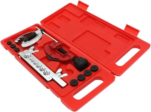 SCITOO Double Brake line Flaring Tubing Tool and Pipe Brake Line Cutter Tool Set for Copper Aluminum Steel Brass, 7 Dies 3/16"-5/8" in Saudi Arabia