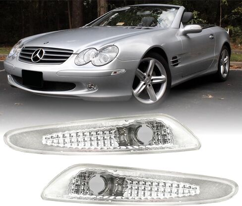 USR DEPO 03-06 R230 SL Class AMG Clear Bumper Side Marker Lights Assembly Set (Left + Right) Compatible For 2003-2006 Mercedes Benz R230 SL Class AMG in Saudi Arabia