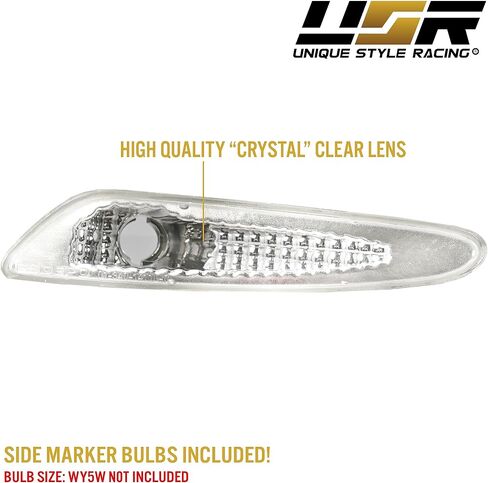 USR DEPO 03-06 R230 SL Class AMG Clear Bumper Side Marker Lights Assembly Set (Left + Right) Compatible For 2003-2006 Mercedes Benz R230 SL Class AMG in Saudi Arabia
