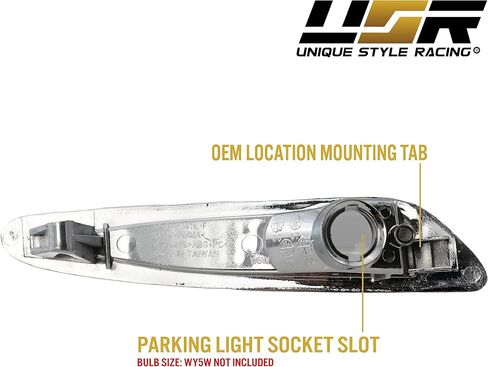 USR DEPO 03-06 R230 SL Class AMG Clear Bumper Side Marker Lights Assembly Set (Left + Right) Compatible For 2003-2006 Mercedes Benz R230 SL Class AMG in Saudi Arabia