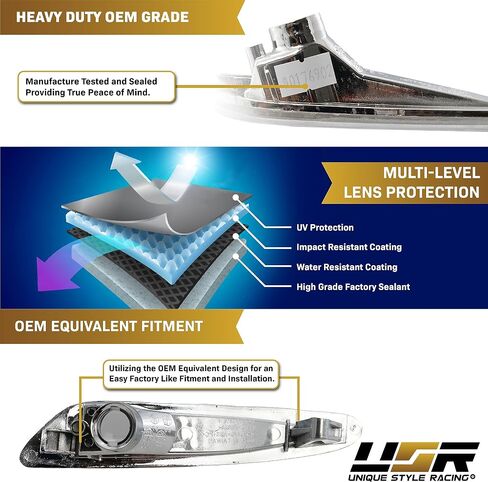 USR DEPO 03-06 R230 SL Class AMG Clear Bumper Side Marker Lights Assembly Set (Left + Right) Compatible For 2003-2006 Mercedes Benz R230 SL Class AMG in Saudi Arabia