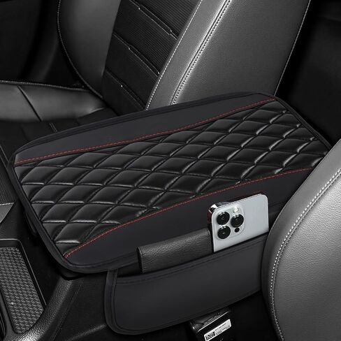 Car Center Console Cover, 12.4"×8.1" Leather Arm Rest Cover for Car, Auto Armrest Cover Protector with Side Pockets, Universal Vehicle Middle Console Cover, Car Accessories(Purple) in Saudi Arabia