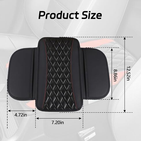 Car Center Console Cover, 12.4"×8.1" Leather Arm Rest Cover for Car, Auto Armrest Cover Protector with Side Pockets, Universal Vehicle Middle Console Cover, Car Accessories(Purple) in Saudi Arabia