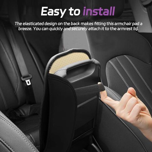 Car Center Console Cover, 12.4"×8.1" Leather Arm Rest Cover for Car, Auto Armrest Cover Protector with Side Pockets, Universal Vehicle Middle Console Cover, Car Accessories(Purple) in Saudi Arabia