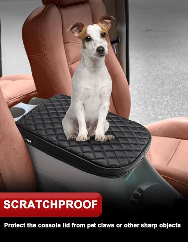 Center Console Armrest Cover for 2001 2002 2003 F150 Crew Cab King Ranch, Lariat, XLT, Bucket Seat Only, Vinyl Leather, Arm Rest Lid Cushion Pad Protector, Anti-scratch, Black in Saudi Arabia