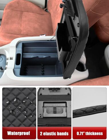 Center Console Armrest Cover for 2001 2002 2003 F150 Crew Cab King Ranch, Lariat, XLT, Bucket Seat Only, Vinyl Leather, Arm Rest Lid Cushion Pad Protector, Anti-scratch, Black in Saudi Arabia