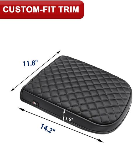 Center Console Armrest Cover for 2001 2002 2003 F150 Crew Cab King Ranch, Lariat, XLT, Bucket Seat Only, Vinyl Leather, Arm Rest Lid Cushion Pad Protector, Anti-scratch, Black in Saudi Arabia