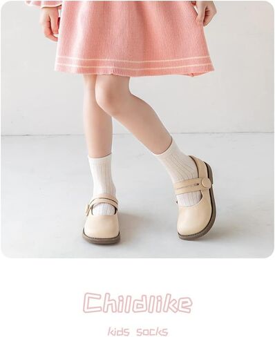 جوارب Toptim Kids Girl Crew Socks ملونة خفيفة الوزن من القطن كاجوال in Kuwait
