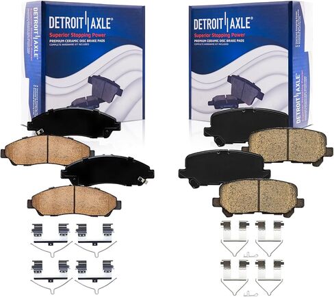 Detroit Axle-منصات الفرامل لعام 2016-2021 هوندا Pilot 2017-2020 Ridgeline ، 2014-2016 Acura MDX ، وسادات الفرامل الخزفية الأمامية والخلفية مع استبدال الأجهزة in Saudi Arabia