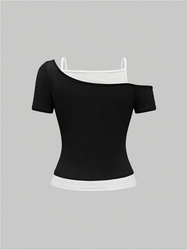 Soly Hux Women's Y2K Goth Graphic Tees الكتف البارد على الأكمام القصيرة القميص Tirt Block Tops Summer Tops in Saudi Arabia