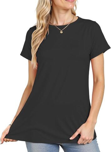 Short Sleeve Shirts for Women Crew Neck Basic Tee - Fashion Summer Spring Tops - Oversized T Shirts for Women in Kuwait