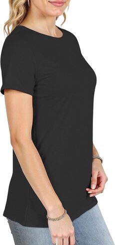 Short Sleeve Shirts for Women Crew Neck Basic Tee - Fashion Summer Spring Tops - Oversized T Shirts for Women in Kuwait