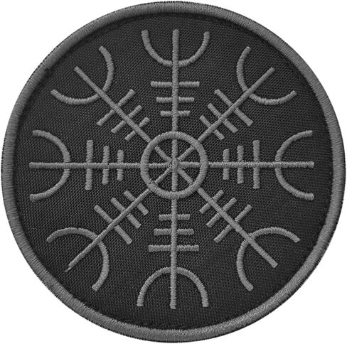 Aegishjalmr Viking Helm of Awe Terror Protection Norse Rune Morale Touch Fastener Patch in Saudi Arabia