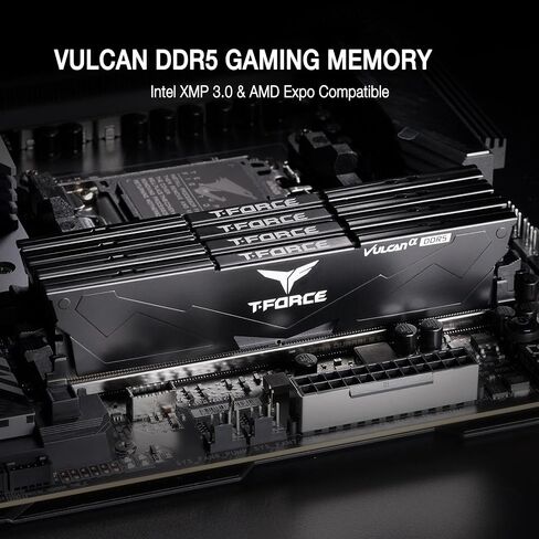 TEAMGROUP T-Force Vulcan Alpha DDR5 Ram 32GB Kit (2x16GB) 6000MHz (PC5-48000) CL38 Desktop Memory Module Ram AMD Optimized Memory Red FLARD532G6000HC38GDC01 in Kuwait