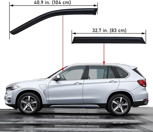 Lightronic Extra Durable Clip-on in-Channel Auto Vent Window Visor, Fits 2014-2018 BMW X5, UV Protection Rain Guard, Smoke Original Wind Deflector, No-Drill Easy Install, 4-Pcs in Saudi Arabia