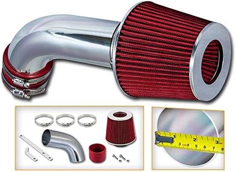 Rtunes Racing Short Ram Air Intake Kit + Filter Combo Compatible For 06-08 A3 2.0L / 05-07 Golf / 06-08 Jetta/Passat 2.0L Turbo (Red) in Saudi Arabia