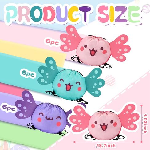 Sweetude 12 Pcs Axolotl Party Favors Drawstring Bags Bulk 15 x 10 Inch Axolotl Gift Goodie Bags Cute Animals Treat Candy Backpacks for Amphibians Themed Birthday Baby Shower Party Supplies in Saudi Arabia