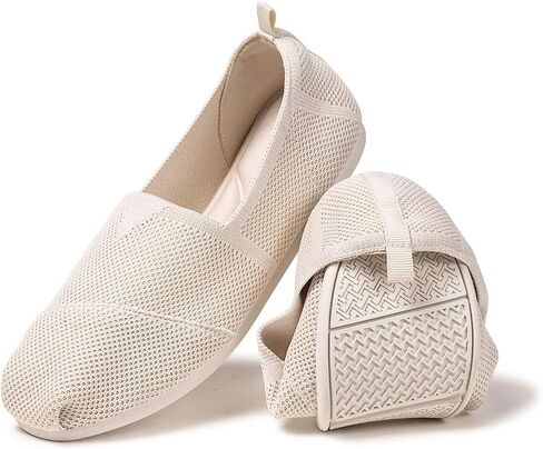 Frank Mully Women's Knitted Slip On Loafer Flats Comfortable Lightweight Breathable Casual Shoes Knit Loafers for Work, Travel & Daily Wear in Saudi Arabia