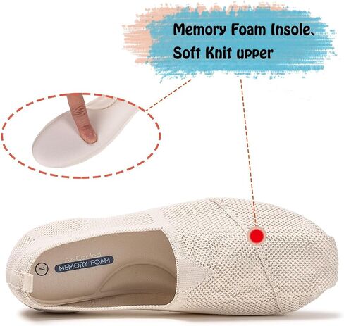 Frank Mully Women's Knitted Slip On Loafer Flats Comfortable Lightweight Breathable Casual Shoes Knit Loafers for Work, Travel & Daily Wear in Saudi Arabia