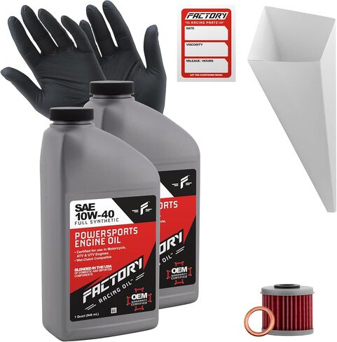 Oil Change Kit compatible with Honda CRF250R, CRF250RX – Includes 2 Quarts of 10W-40 Full Synthetic Oil, 1 Filter, 1 Crush Washer, 1 Funnel, 1 Oil Change Sticker in Saudi Arabia