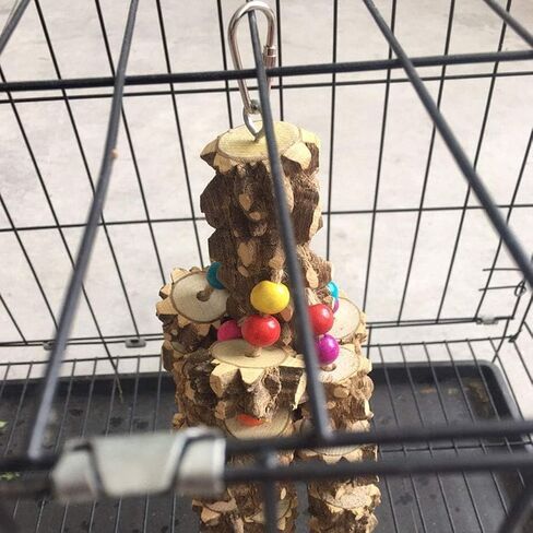 PINVNBY Large Parrot Toys, Natural Wood Cuttlebone Blocks Bird Chewing Toys for Finch, Budgie, Parakeets, Cockatiels, Conures, Love Birds and Amazon Parrots in Kuwait