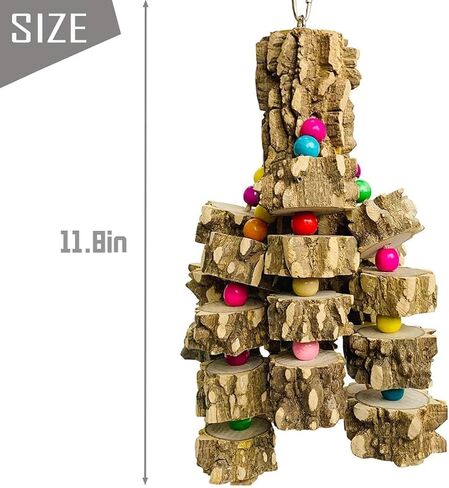 PINVNBY Large Parrot Toys, Natural Wood Cuttlebone Blocks Bird Chewing Toys for Finch, Budgie, Parakeets, Cockatiels, Conures, Love Birds and Amazon Parrots in Kuwait