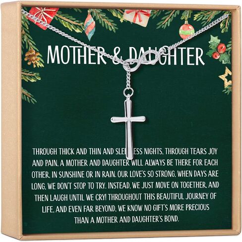 Mother & Daughter Christmas Necklace for Mom and Daughter Pairs, Daughters, Grandmother for The Ideas, Presents, Heartfelt Card & Jewelry Gift Set in Saudi Arabia