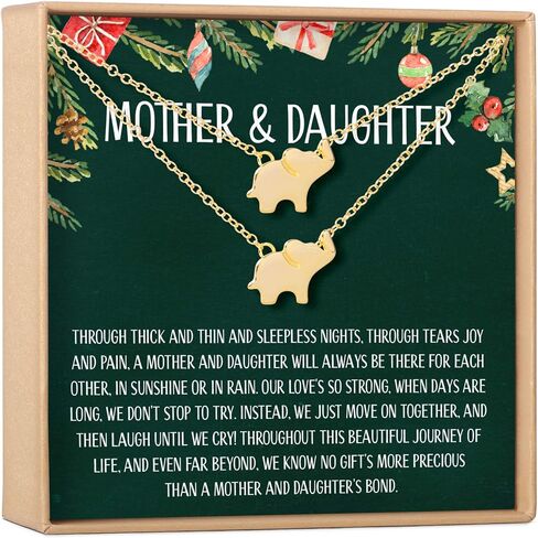 Mother & Daughter Christmas Necklace for Mom and Daughter Pairs, Daughters, Grandmother for The Ideas, Presents, Heartfelt Card & Jewelry Gift Set in Saudi Arabia