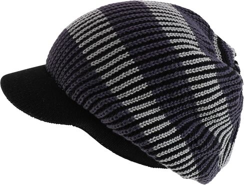 Striped Dreadlock Deep Shell Knitted Cotton Beanie Visor Cap in Saudi Arabia