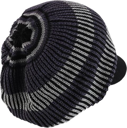Striped Dreadlock Deep Shell Knitted Cotton Beanie Visor Cap in Saudi Arabia