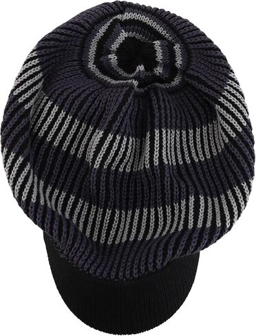 Striped Dreadlock Deep Shell Knitted Cotton Beanie Visor Cap in Saudi Arabia