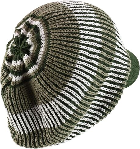Striped Dreadlock Deep Shell Knitted Cotton Beanie Visor Cap in Saudi Arabia
