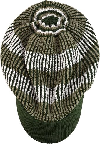 Striped Dreadlock Deep Shell Knitted Cotton Beanie Visor Cap in Saudi Arabia