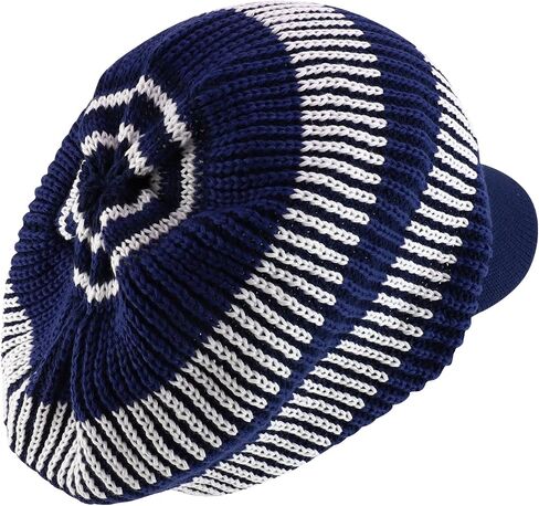 Striped Dreadlock Deep Shell Knitted Cotton Beanie Visor Cap in Saudi Arabia