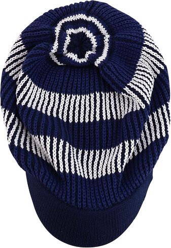 Striped Dreadlock Deep Shell Knitted Cotton Beanie Visor Cap in Saudi Arabia