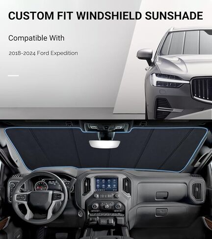 الزجاج الأمامي الظل أشعة الشمس لفورد إكسبيديشن 2018-2024 النافذة الأمامية Sunshade - Astraguard in Kuwait