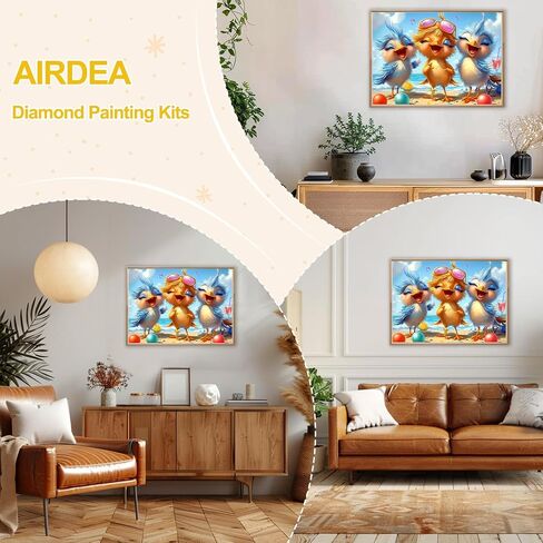 طلاء الطلاء الفنية الماس Airdea Flowers للبالغين المبتدئين 5D DIY مجموعات الفن للأحجار الكريمة لديكور الجدار المنزلي 12x16in ، الزنبق والكودرانجيا ، تدريبات كاملة مستديرة in Saudi Arabia