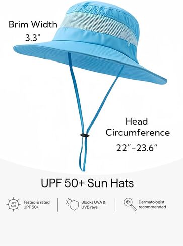 Llmoway Womens Sun Hat مع Hole Hole Beach المشي لمسافات طويلة صيف واسعة Brim UPF50+ حماية في الهواء الطلق قبعة دلو قابلة للطي قابلة للطي in Saudi Arabia