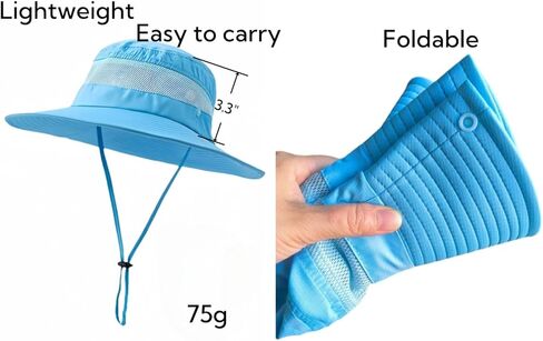 Llmoway Womens Sun Hat مع Hole Hole Beach المشي لمسافات طويلة صيف واسعة Brim UPF50+ حماية في الهواء الطلق قبعة دلو قابلة للطي قابلة للطي in Saudi Arabia