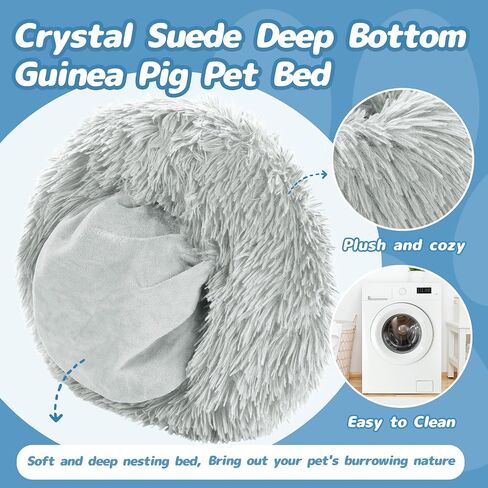 BALAPET 2 Pack Plush Guinea Pig Bed Small Pet Hideout Washable Cage Accessories Burrowing Pet Bed for Guinea Pigs,Chinchilla, Hamsters, Hedgehog and Other Small Animals in Saudi Arabia