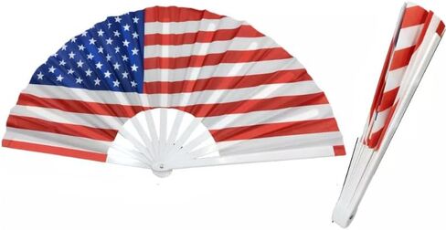 8 Inches Folding Fabric Hand Fans, Patriotic Country Flag Design for Independence Parade, Pride Party, Souvenir Gifts-12 Pack (Puerto Rico) in Saudi Arabia