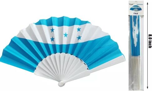 8 Inches Folding Fabric Hand Fans, Patriotic Country Flag Design for Independence Parade, Pride Party, Souvenir Gifts-12 Pack (Puerto Rico) in Saudi Arabia