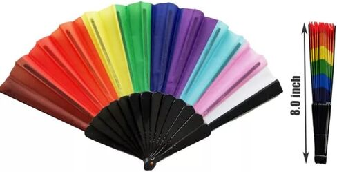 8 Inches Folding Fabric Hand Fans, Patriotic Country Flag Design for Independence Parade, Pride Party, Souvenir Gifts-12 Pack (Puerto Rico) in Saudi Arabia