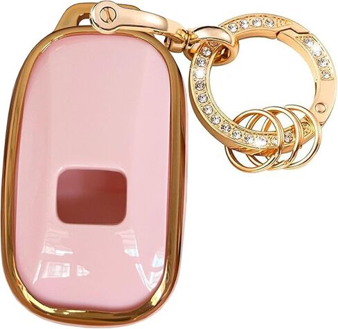 أنظمة الدخول بدون مفتاح لغطاء Honda Key Fob Fit لـ Honda 2022 2023 2024 2025 Civic Accord HR-V Pilot CR-V 5 Buttons Smart Key (Pink-Gold) in Kuwait