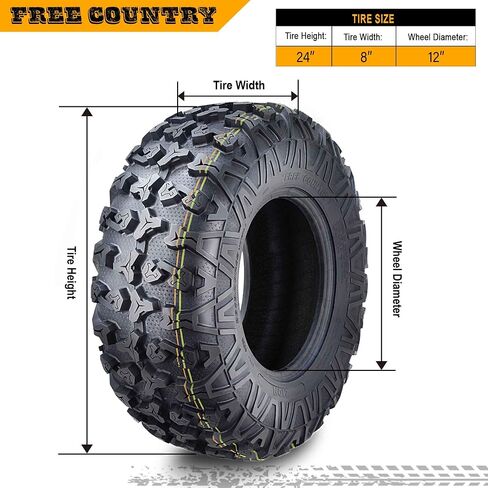 Free Country (2) Premium 8PR ATV/UTV Tires 24x8x12 fit 08-11 Arctic Cat 366 in Kuwait