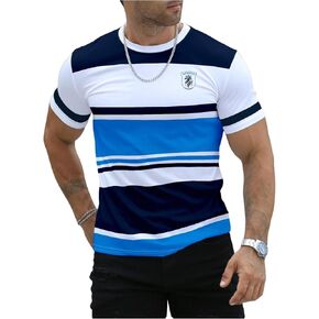 Floerns Men's Striped Print Color Block Short Sleeve T Shirt Crewneck Summer Tee Shirts in Saudi Arabia