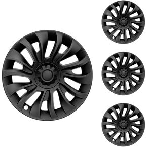 أغطية العجلات لنموذج Tesla 3،18 بوصة مركزية Hubcaps حافة الحافة العجلة ل Tesla Model 3 2017-2023 Cap Cover Cover Accessories ، Black Matte ، مجموعة من 4 in Kuwait
